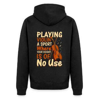 Jouer du violon Un sport où l’on - Violon - Veste à capuche bio Premium Unisexe - noir - Dos - Nico (187cm)