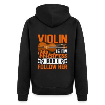 Le violon est ma maîtresse et je la suis... - Veste à capuche bio Premium Unisexe - noir - Dos - Nico (187cm)