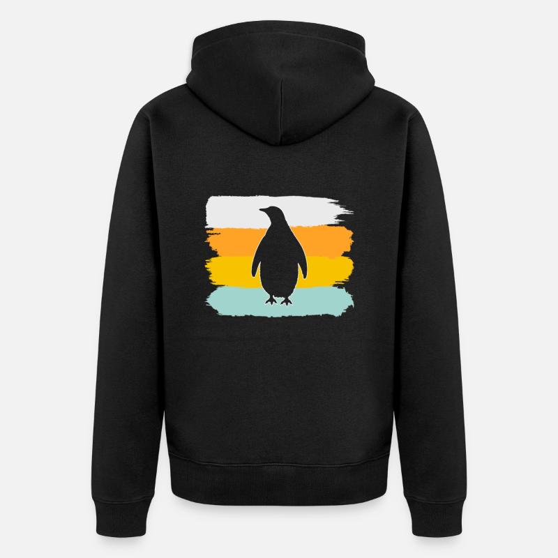 Pingouin Rétro - Veste à capuche bio Premium Unisexe - noir