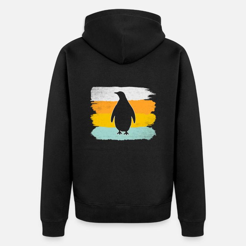 Pingouin Rétro - Veste à capuche bio Premium Unisexe - noir