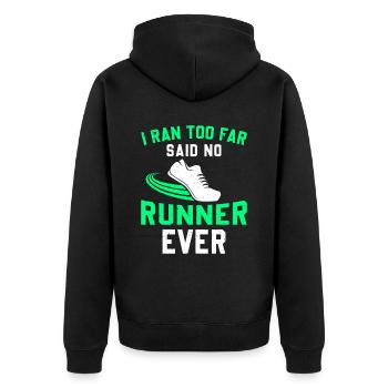 Jogging Saying for Running - Runners - Unisex Premium Organic Zip Hoodie - black - Back - Nico (187cm)