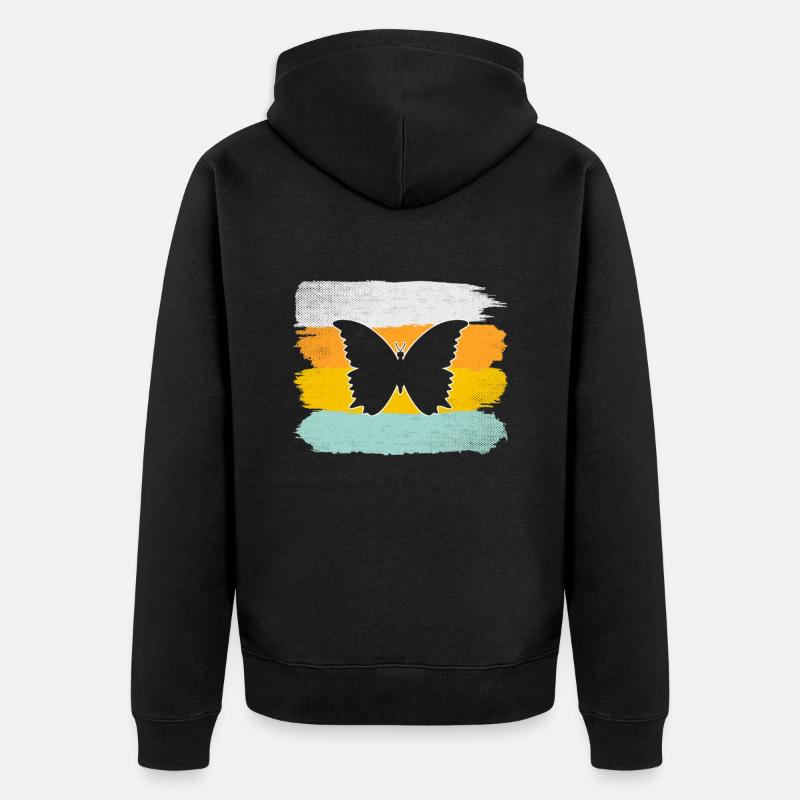 Papillon Rétro - Veste à capuche bio Premium Unisexe - noir