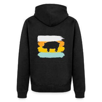 Porc Rétro - Veste à capuche bio Premium Unisexe - noir - Dos - Nico (187cm)