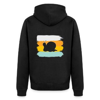 Snail Retro - Unisex Premium Organic Zip Hoodie - black - Back - Nico (187cm)