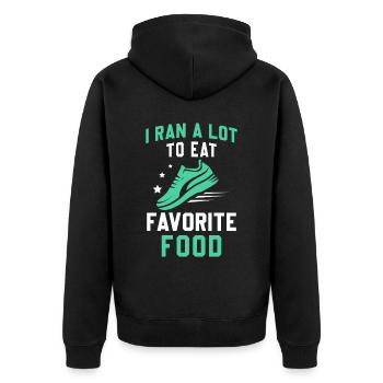 Jogging Saying for Running - Runners - Unisex Premium Organic Zip Hoodie - black - Back - Nico (187cm)