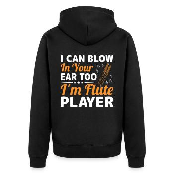 I can also blow in your ear, I am - Unisex Premium Organic Zip Hoodie - black - Back - Nico (187cm)