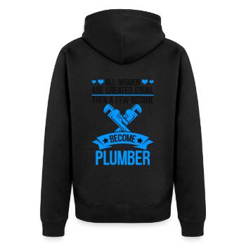 Pipe installation Pipe installer pipes - Unisex Premium Organic Zip Hoodie - black - Back - Nico (187cm)