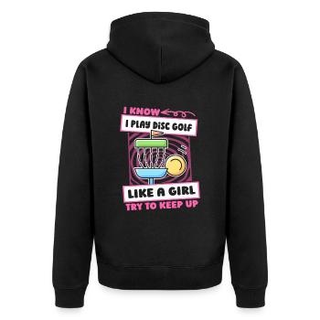 Frisbee Golf Disc Golf Filles - Veste à capuche bio Premium Unisexe - noir - Dos - Nico (187cm)