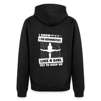 Rsg Turnen Sportgymnastik Mädchen - Unisex Premium Bio Zip Hoodie - Schwarz - Hinten - Nico (187cm)