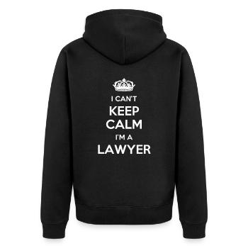 Ich Kann Nicht Ruhig Bleiben, Ich Bin Ein Anwalt - Unisex Premium Bio Zip Hoodie - Schwarz - Hinten - Nico (187cm)