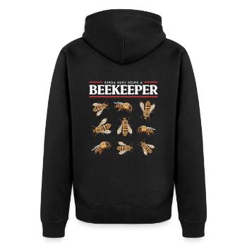 Imker Bienenzucht Bienenzüchter Bienen Geschenk - Unisex Premium Bio Zip Hoodie - Schwarz - Hinten - Nico (187cm)