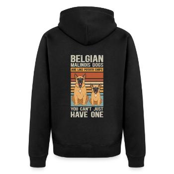 Belgian Shepherd Malinois Dog Gift - Unisex Premium Organic Zip Hoodie - black - Back - Nico (187cm)