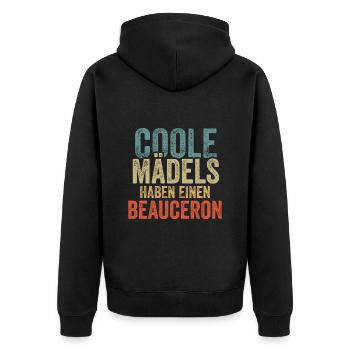 Beauceron - Unisex Premium Bio Zip Hoodie - Schwarz - Hinten - Nico (187cm)