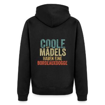 Bordeauxdogge - Unisex Premium Bio Zip Hoodie - Schwarz - Hinten - Nico (187cm)