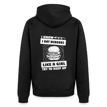 Burger Hamburger Mädchen - Veste à capuche bio Premium Unisexe - noir - Dos - Nico (187cm)