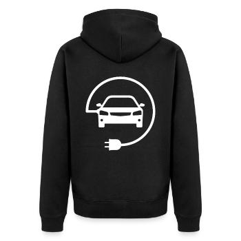 Electric Car Drawing For Electric Car User - Unisex Premium Bio Zip Hoodie - Schwarz - Hinten - Nico (187cm)