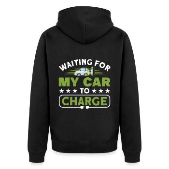 Drôle d’attente que ma voiture se charge pour Electric Ca - Veste à capuche bio Premium Unisexe - noir - Dos - Nico (187cm)