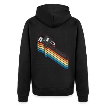 Plumbing Plumber Pipe Wrench - Unisex Premium Bio Zip Hoodie - Schwarz - Hinten - Nico (187cm)