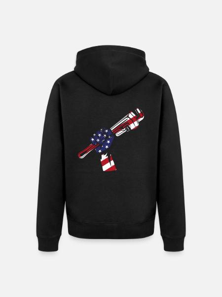 Plumbing Plumber Pipe Wrench - Unisex Premium Bio Zip Hoodie - Schwarz