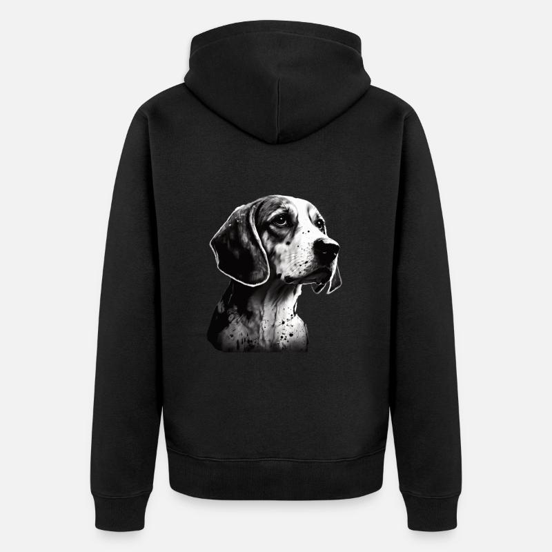 Portrait d’image de Beagle - Veste à capuche bio Premium Unisexe - noir