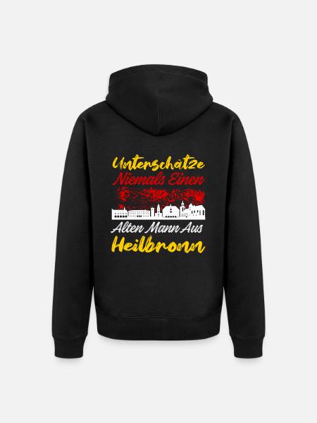 Heilbronn - Unisex Premium Bio Zip Hoodie - Schwarz
