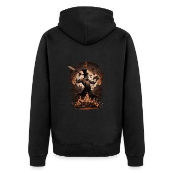 Gothic cook from hell - Unisex Premium Organic Zip Hoodie - black - Back - Nico (187cm)