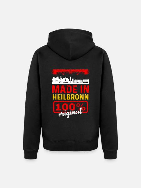 Heilbronn - Unisex Premium Bio Zip Hoodie - Schwarz