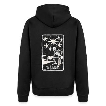 The Star Skeleton Skull Tarot Card - Unisex Premium Bio Zip Hoodie - Schwarz - Hinten - Nico (187cm)