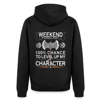 Funny Larp Sword Fighting Role-playing Game - Unisex Premium Organic Zip Hoodie - black - Back - Nico (187cm)