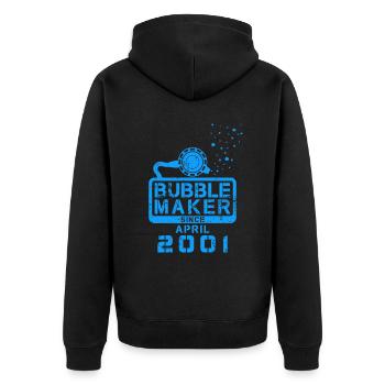 Plongeur Birthday Bubblemaker depuis avril 2001 - Veste à capuche bio Premium Unisexe - noir - Dos - Nico (187cm)