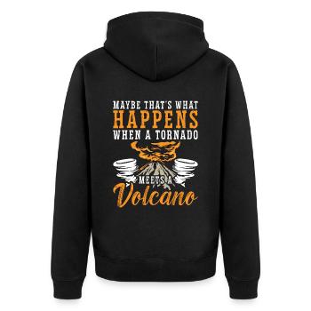 Tornadoes Maybe That's What Happens Storm Chasing - Unisex Premium Organic Zip Hoodie - black - Back - Nico (187cm)
