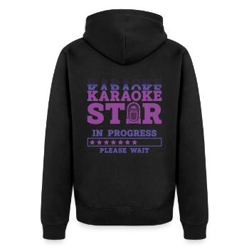 Karaoke Singer Karaoke Star In - Unisex Premium Bio Zip Hoodie - Schwarz - Hinten - Nico (187cm)