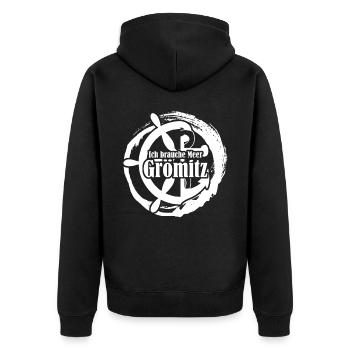 Grömitz Meer Ostsee - Unisex Premium Bio Zip Hoodie - Schwarz - Hinten - Nico (187cm)