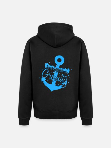 Grömitz Anker Ostsee - Unisex Premium Bio Zip Hoodie - Schwarz