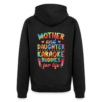 Chanteuse de karaoké Maman Tie Dye Mère - Veste à capuche bio Premium Unisexe - noir - Dos - Nico (187cm)