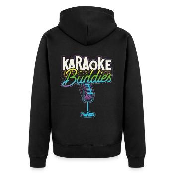 Karaoke Singer Friends Besties 80s - Unisex Premium Bio Zip Hoodie - Schwarz - Hinten - Nico (187cm)