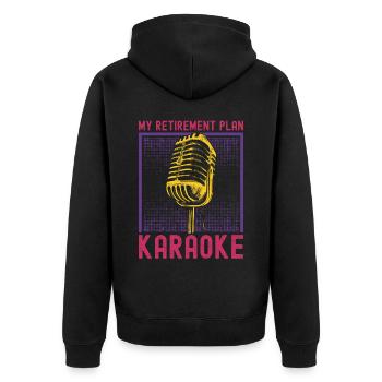 Karaoke Singer Retired My - Unisex Premium Bio Zip Hoodie - Schwarz - Hinten - Nico (187cm)
