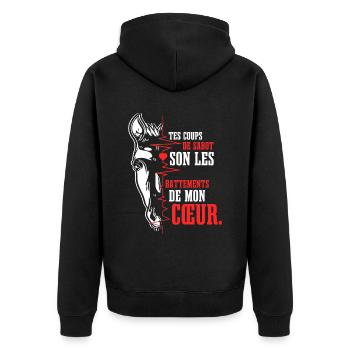 Cœur battant cheval - Veste à capuche bio Premium Unisexe - noir - Dos - Nico (187cm)