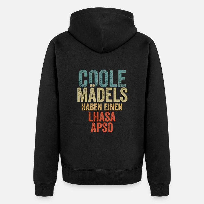 Lhasa Apso - Unisex Premium Bio Zip Hoodie - Schwarz