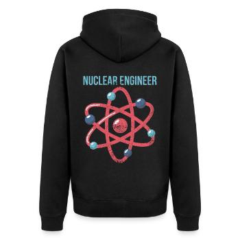 Nuclear Engineer - Unisex Premium Organic Zip Hoodie - black - Back - Nico (187cm)
