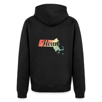 Massachusetts Accueil États-Unis Amérique - Veste à capuche bio Premium Unisexe - noir - Dos - Nico (187cm)