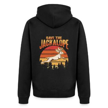 Mythical Creatures Cryptid Design for Jackalo - Unisex Premium Organic Zip Hoodie - black - Back - Nico (187cm)