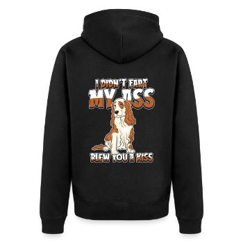 Cocker Spaniel Humour - Veste à capuche bio Premium Unisexe - noir - Dos - Nico (187cm)