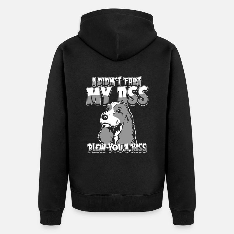 Cocker Spaniel Drôle - Veste à capuche bio Premium Unisexe - noir