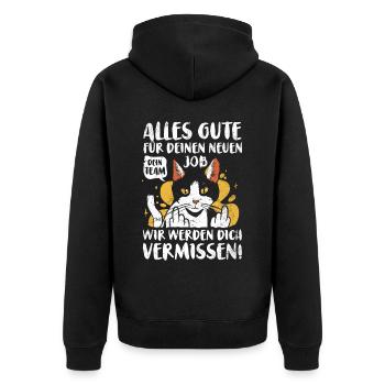 Alles gute im neuen Job, dein Team wird dich - Unisex Premium Bio Zip Hoodie - Schwarz - Hinten - Nico (187cm)