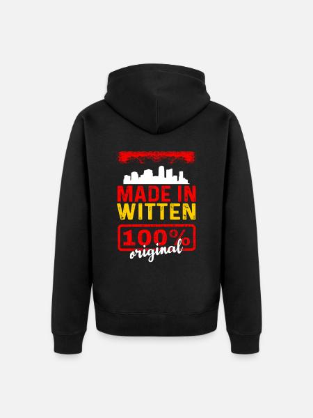 Witten - Unisex Premium Bio Zip Hoodie - Schwarz