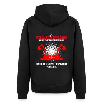 Opérateur de machinerie lourde pour opérateurs d’excavatrices - Veste à capuche bio Premium Unisexe - noir - Dos - Nico (187cm)