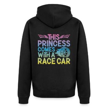 Drag Racing Race Car Girl This - Unisex Premium Bio Zip Hoodie - Schwarz - Hinten - Nico (187cm)