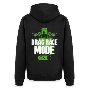 Course de dragsters Course de voitures Course de dragsters - Veste à capuche bio Premium Unisexe - noir - Dos - Nico (187cm)