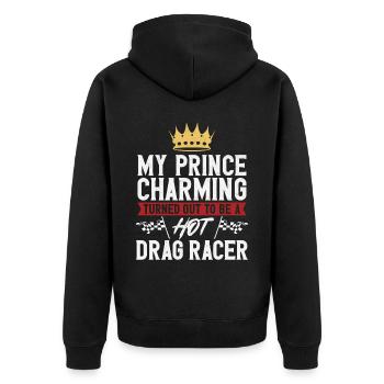 Petite amie de voiture de course de dragster - Veste à capuche bio Premium Unisexe - noir - Dos - Nico (187cm)